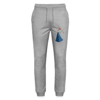 Geigenmusik - Stanley/Stella Unisex Bio Jogginghose Mover  - Grau meliert - Vorne - Marisol (170cm) & Nik (191cm)