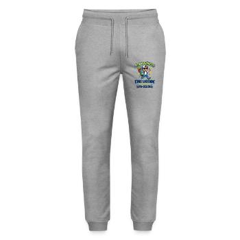 Kita Abgänger Legende - Stanley/Stella Unisex Bio Jogginghose Mover  - Grau meliert - Vorne - Marisol (170cm) & Nik (191cm)