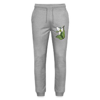 Aquarell-Orchideenblätter - Stanley/Stella Unisex Bio Jogginghose Mover  - Grau meliert - Vorne - Marisol (170cm) & Nik (191cm)