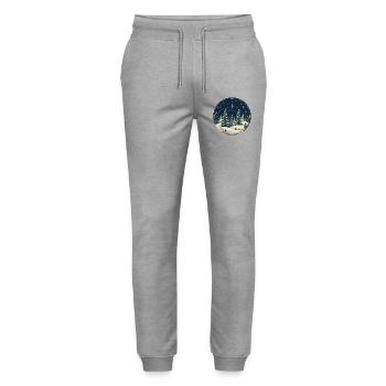 Winterwald Sternennacht Kreis - Stanley/Stella Unisex Bio Jogginghose Mover  - Grau meliert - Vorne - Marisol (170cm) & Nik (191cm)
