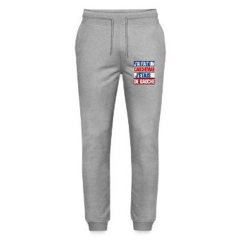 Ich hatte einen Albtraum, ich war ein politischer Linker - Stanley/Stella Unisex Bio Jogginghose Mover  - Grau meliert - Vorne - Marisol (170cm) & Nik (191cm)