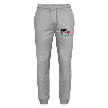 Sei dankbar, Truthahn-Silhouette - Stanley/Stella Unisex Bio Jogginghose Mover  - Grau meliert - Vorne - Marisol (170cm) & Nik (191cm)