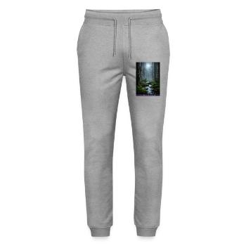 Mondnacht verzauberter Wald - Stanley/Stella Unisex Bio Jogginghose Mover  - Grau meliert - Vorne - Marisol (170cm) & Nik (191cm)
