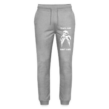 Travel Hair Dont Care Messy Bun Reisen Urlaub - Stanley/Stella Unisex Bio Jogginghose Mover  - Grau meliert - Vorne - Marisol (170cm) & Nik (191cm)