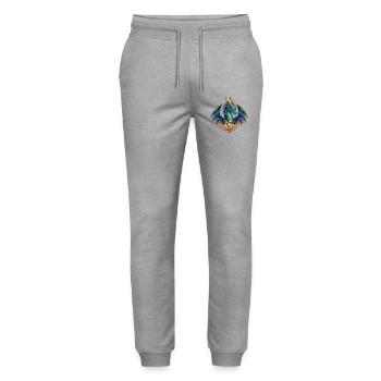 Lotusdrache – Türkiser Fantasy-Drache in Gold - Stanley/Stella Unisex Bio Jogginghose Mover  - Grau meliert - Vorne - Marisol (170cm) & Nik (191cm)