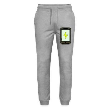 Smartphone am Ladegerät aufladen - Stanley/Stella Unisex Bio Jogginghose Mover  - Grau meliert - Vorne - Marisol (170cm) & Nik (191cm)