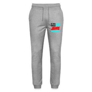 25 Jahre Aussehen – Retro Comic Stil - Stanley/Stella Unisex Bio Jogginghose Mover  - Grau meliert - Vorne - Marisol (170cm) & Nik (191cm)