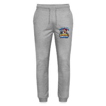Sei eine Möwe Scheiss drauf - Stanley/Stella Unisex Bio Jogginghose Mover  - Grau meliert - Vorne - Marisol (170cm) & Nik (191cm)