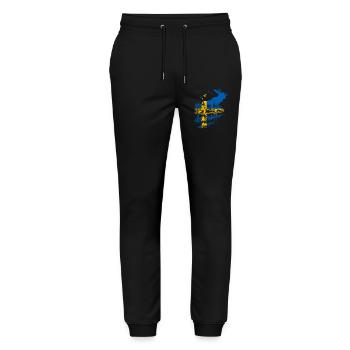 SCHWEDEN ELCH - Stanley/Stella Unisex Bio Jogginghose Mover  - Schwarz - Vorne - Marisol (170cm) & Nik (191cm)