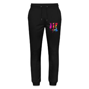 11 ANS 11E ANNIVERSAIRE - Pantalon de jogging bio MOVER Stanley/Stella unisexe - noir - Devant - Marisol (170cm) & Nik (191cm)
