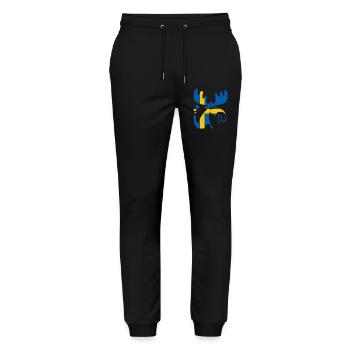 ELCH SCHWEDEN FLAGGE - Stanley/Stella Unisex Bio Jogginghose Mover  - Schwarz - Vorne - Marisol (170cm) & Nik (191cm)