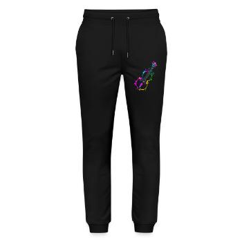 Violine - Stanley/Stella Unisex Bio Jogginghose Mover  - Schwarz - Vorne - Marisol (170cm) & Nik (191cm)