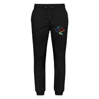 Dynamischer Sportlehrer Turnhalle - Stanley/Stella Unisex Bio Jogginghose Mover  - Schwarz - Vorne - Marisol (170cm) & Nik (191cm)