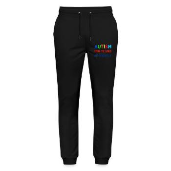 Autismus anders sehen - Stanley/Stella Unisex Bio Jogginghose Mover  - Schwarz - Vorne - Marisol (170cm) & Nik (191cm)