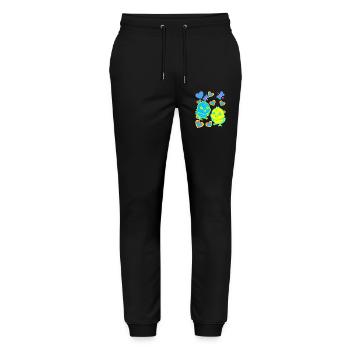 Küken Ostern Kind Kinder - Stanley/Stella Unisex Bio Jogginghose Mover  - Schwarz - Vorne - Marisol (170cm) & Nik (191cm)