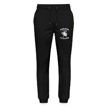 Moin Moin ihr spacken Möwe Nordsee Ostsee Norden - Stanley/Stella Unisex Bio Jogginghose Mover  - Schwarz - Vorne - Marisol (170cm) & Nik (191cm)