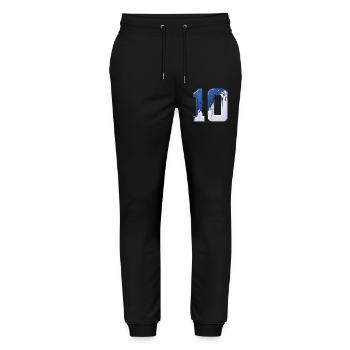NON. 10 NUMÉRO 10 BLEU BLANC 10E ANNIVERSAIRE - Pantalon de jogging bio MOVER Stanley/Stella unisexe - noir - Devant - Marisol (170cm) & Nik (191cm)