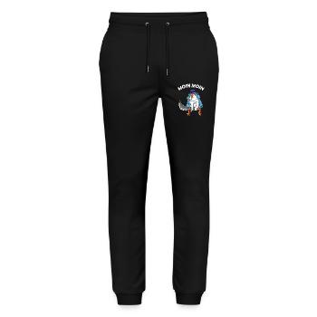 Moin Moin Möwe mit Schwert Nordsee Ostsee Seemann - Stanley/Stella Unisex Bio Jogginghose Mover  - Schwarz - Vorne - Marisol (170cm) & Nik (191cm)