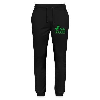 Papa Père Papasaurus rétro - Pantalon de jogging bio MOVER Stanley/Stella unisexe - noir - Devant - Marisol (170cm) & Nik (191cm)