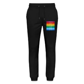 Toleranz Equality Inklusion Tolerance Pride Queer - Stanley/Stella Unisex Bio Jogginghose Mover  - Schwarz - Vorne - Marisol (170cm) & Nik (191cm)