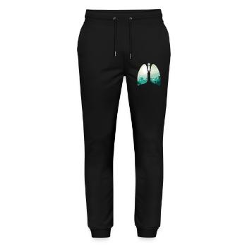 Green nature forest landscape lungs - Stanley/Stella Mover Unisex Organic Jogging Trousers - black - Front - Marisol (170cm) & Nik (191cm)