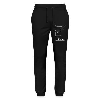 Marseille Stadt - Stanley/Stella Unisex Bio Jogginghose Mover  - Schwarz - Vorne - Marisol (170cm) & Nik (191cm)