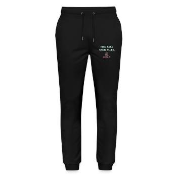 Mein Papa kann alles - Stanley/Stella Unisex Bio Jogginghose Mover  - Schwarz - Vorne - Marisol (170cm) & Nik (191cm)