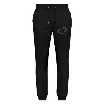 Herz Bürste Flagge der Malediven - Stanley/Stella Unisex Bio Jogginghose Mover  - Schwarz - Vorne - Marisol (170cm) & Nik (191cm)