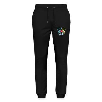 Chats Hippie Rétro Chat Paix Vintage Hippies - Pantalon de jogging bio MOVER Stanley/Stella unisexe - noir - Devant - Marisol (170cm) & Nik (191cm)