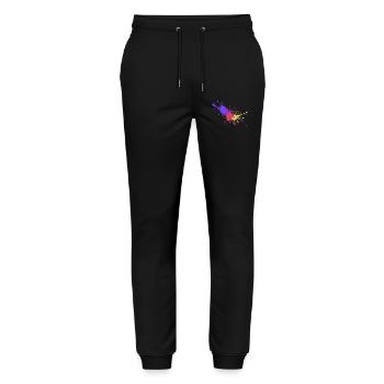 Bunte Farbflecken Geschenk stylish - Stanley/Stella Unisex Bio Jogginghose Mover  - Schwarz - Vorne - Marisol (170cm) & Nik (191cm)
