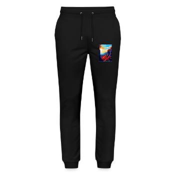 Nationalpark Böhmische Schweiz Tschechische Republik - Stanley/Stella Unisex Bio Jogginghose Mover  - Schwarz - Vorne - Marisol (170cm) & Nik (191cm)