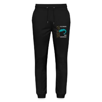 Angeln Waller fischen Sportfischen auf Wels - Stanley/Stella Unisex Bio Jogginghose Mover  - Schwarz - Vorne - Marisol (170cm) & Nik (191cm)