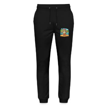 Affe Lustige Cartoon Sommer Strand Sonnenbrille - Stanley/Stella Unisex Bio Jogginghose Mover  - Schwarz - Vorne - Marisol (170cm) & Nik (191cm)