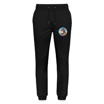 Mandrill Aquarell Cartoon Kawaii Clipart Tier - Stanley/Stella Unisex Bio Jogginghose Mover  - Schwarz - Vorne - Marisol (170cm) & Nik (191cm)