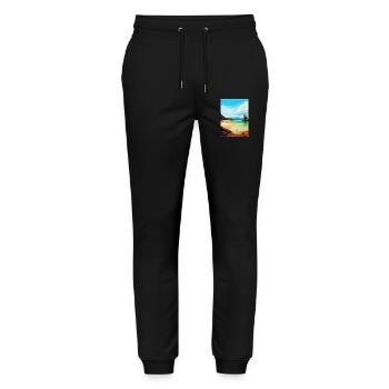 Isle Of Lewis Schottland Vereinigtes Königreich Vintage Reiseposter - Stanley/Stella Unisex Bio Jogginghose Mover  - Schwarz - Vorne - Marisol (170cm) & Nik (191cm)