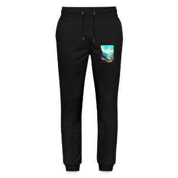 Geres Nationalpark Portugal Vintage Reiseplakat - Stanley/Stella Unisex Bio Jogginghose Mover  - Schwarz - Vorne - Marisol (170cm) & Nik (191cm)