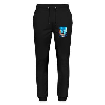 Middelburg Niederlande Vintage Reiseplakat WPA - Stanley/Stella Unisex Bio Jogginghose Mover  - Schwarz - Vorne - Marisol (170cm) & Nik (191cm)