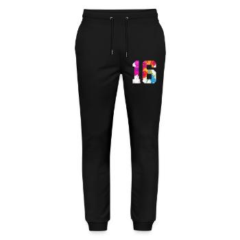 NUMÉRO COLORÉ 16 COLORÉ 16E ANNIVERSAIRE - Pantalon de jogging bio MOVER Stanley/Stella unisexe - noir - Devant - Marisol (170cm) & Nik (191cm)