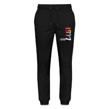 49. GEBURTSTAG LIMITED EDITION 1977 - Stanley/Stella Unisex Bio Jogginghose Mover  - Schwarz - Vorne - Marisol (170cm) & Nik (191cm)