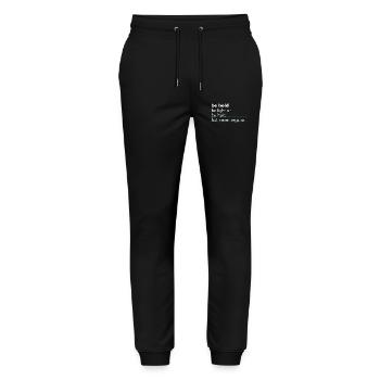 be bold, be light or be italic - but never regular - Stanley/Stella Unisex Bio Jogginghose Mover  - Schwarz - Vorne - Marisol (170cm) & Nik (191cm)