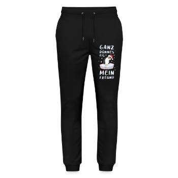 Ganz Dünnes Eis Mein Freund Pinguin Weihnachten - Stanley/Stella Unisex Bio Jogginghose Mover  - Schwarz - Vorne - Marisol (170cm) & Nik (191cm)