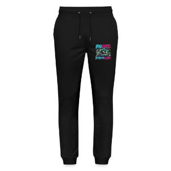 Bug gefixt, Freunde gefunden - Stanley/Stella Unisex Bio Jogginghose Mover  - Schwarz - Vorne - Marisol (170cm) & Nik (191cm)
