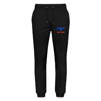 KI unterstützte doppelt so viel Arbeit - Stanley/Stella Unisex Bio Jogginghose Mover  - Schwarz - Vorne - Marisol (170cm) & Nik (191cm)