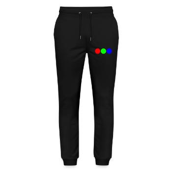 Fette Primärfarb-Trio-Kreise - Stanley/Stella Unisex Bio Jogginghose Mover  - Schwarz - Vorne - Marisol (170cm) & Nik (191cm)