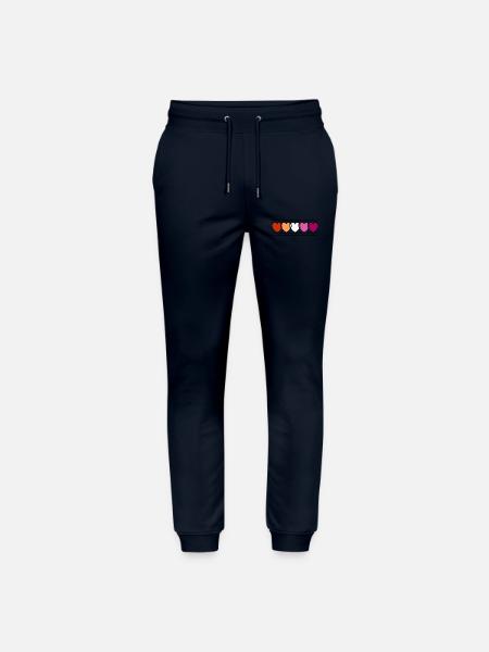 Lesbian Lesbian Hearts - Stanley/Stella Mover Unisex Organic Jogging Trousers - navy