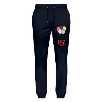 ANNIVERSAIRE. 15. 15 ANS. 15e ANNIVERSAIRE - Pantalon de jogging bio MOVER Stanley/Stella unisexe - marine - Devant - Marisol (170cm) & Nik (191cm)