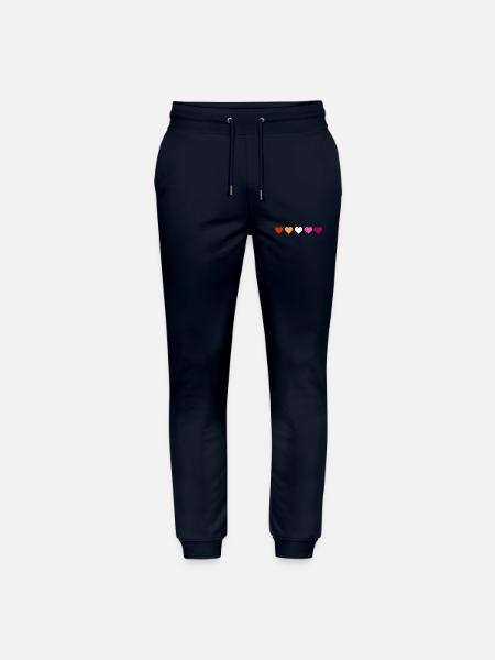 Lesbian Lesbian Lesbian Hearts - Stanley/Stella Mover Unisex Organic Jogging Trousers - navy