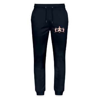 Yoga Erotik nackte Frauen nackt Yoga Yogi - Stanley/Stella Unisex Bio Jogginghose Mover  - Navy - Vorne - Marisol (170cm) & Nik (191cm)