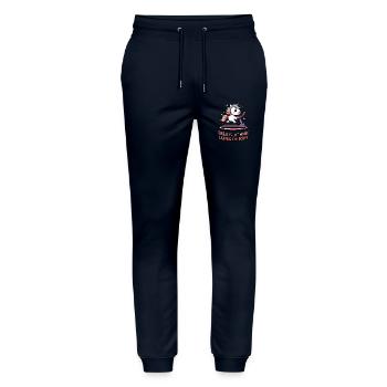 La transpiration est tout simplement magique en quittant le corps ! - Pantalon de jogging bio MOVER Stanley/Stella unisexe - marine - Devant - Marisol (170cm) & Nik (191cm)