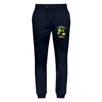 Ich Werde Großer Bruder Von Zwillingen Dinos - Stanley/Stella Unisex Bio Jogginghose Mover  - Navy - Vorne - Marisol (170cm) & Nik (191cm)